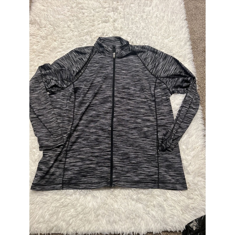 Men's Tek Gear ‎ Black Full Zip Running Athletic Jacket Long Sleeve Size 3XL